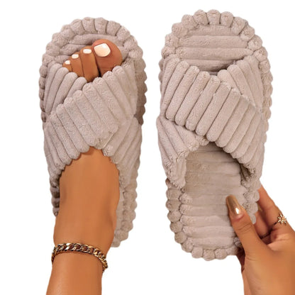 Thick Sole Plush Slippers for Women – Cozy & Comfortable