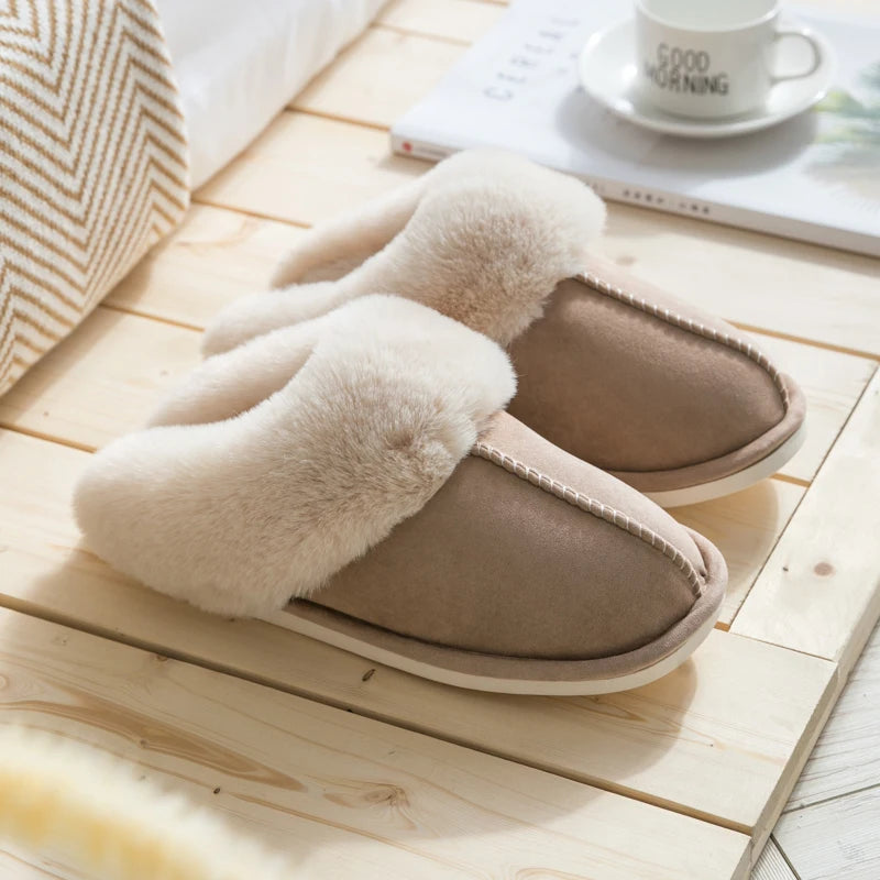 Thick Sole Velvet Slippers for Men and Women – Cozy & Non-Slip Comfort