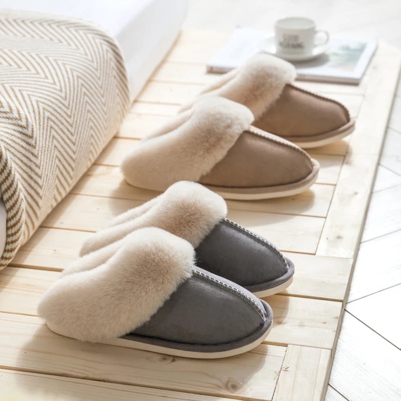 Thick Sole Velvet Slippers for Men and Women – Cozy & Non-Slip Comfort