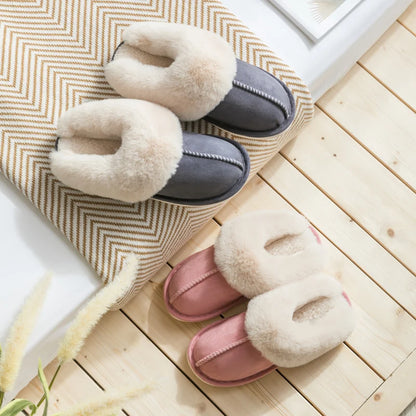 Thick Sole Velvet Slippers for Men and Women – Cozy & Non-Slip Comfort