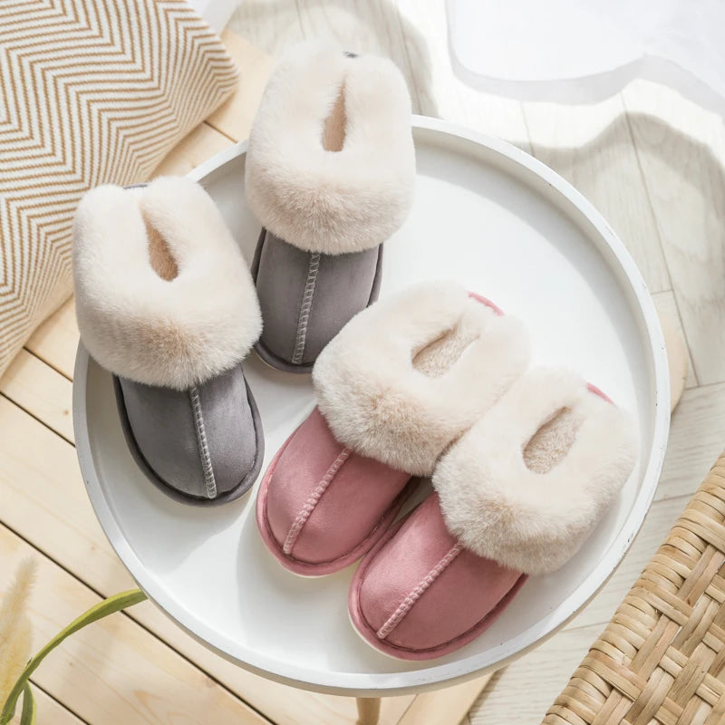 Thick Sole Velvet Slippers for Men and Women – Cozy & Non-Slip Comfort
