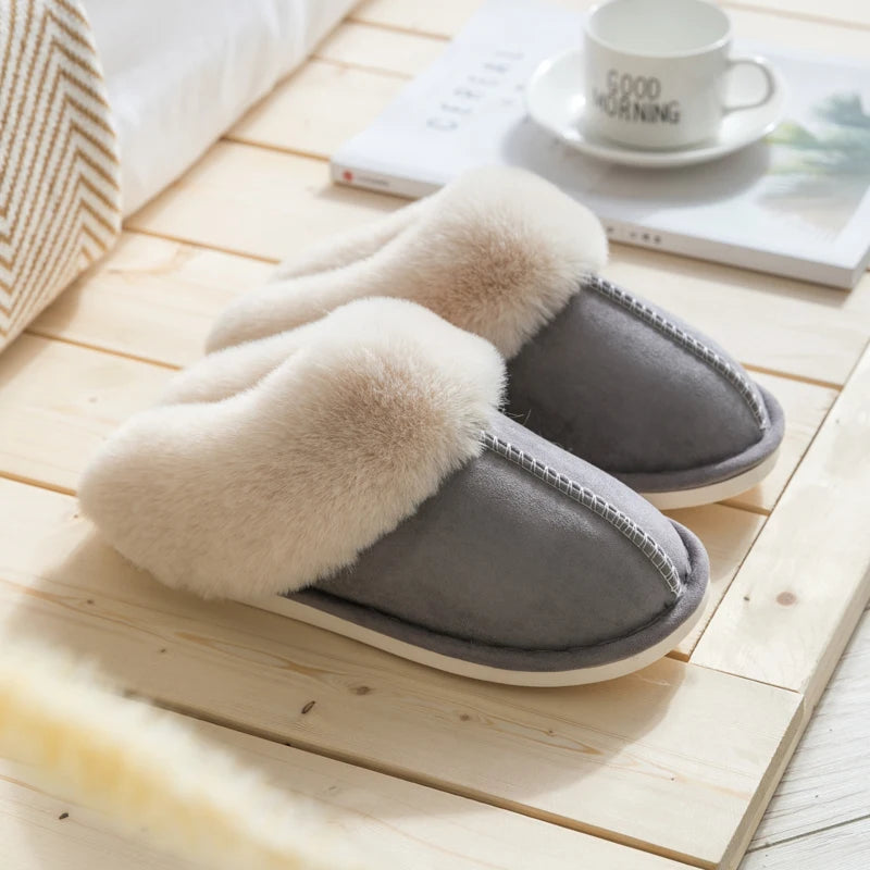 Thick Sole Velvet Slippers for Men and Women – Cozy & Non-Slip Comfort
