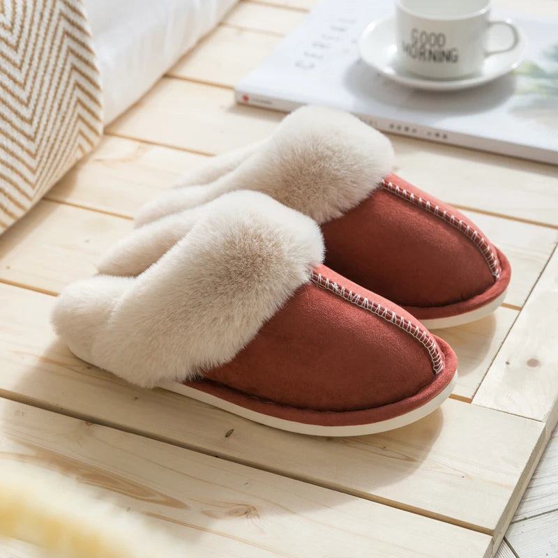 Thick Sole Velvet Slippers for Men and Women – Cozy & Non-Slip Comfort
