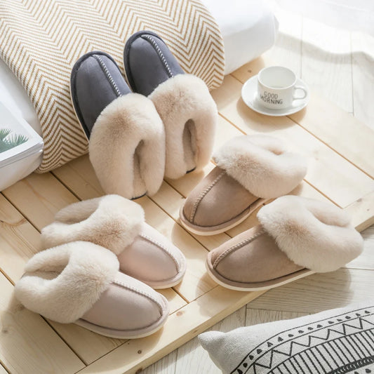 Thick Sole Velvet Slippers for Men and Women – Cozy & Non-Slip Comfort