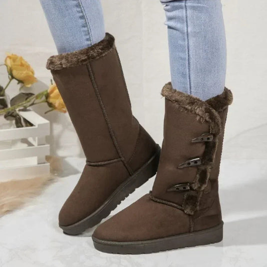 Thick-Soled Snow Boots for Women – Cozy Velvet Lining