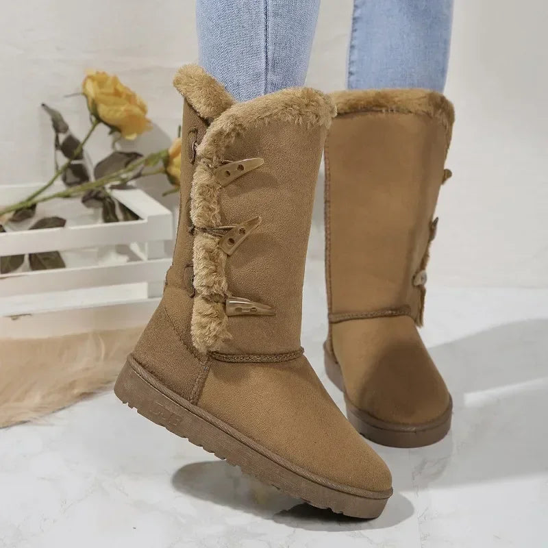 Thick-Soled Snow Boots for Women – Cozy Velvet Lining