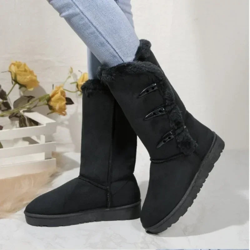 Thick-Soled Snow Boots for Women – Cozy Velvet Lining