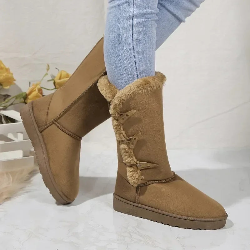 Thick-Soled Snow Boots for Women – Cozy Velvet Lining