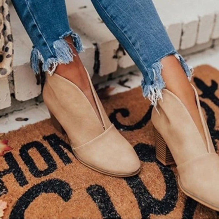 V-Cut Black Ankle Boots for Women – Chic & Comfortable Everyday Style