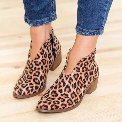 V-Cut Black Ankle Boots for Women – Stylish & Comfortable Everyday Wear