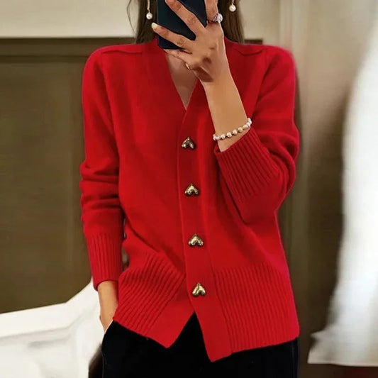 V-Neck Cardigan Sweater for Women – Stylish & Cozy Layering Piece 0