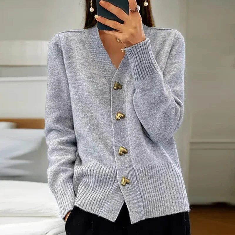 V-Neck Cardigan Sweater for Women – Stylish & Cozy Layering Piece 2