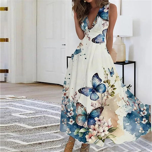 V-Neck Midi Dress for Women – Elegant & Versatile Summer Style 0