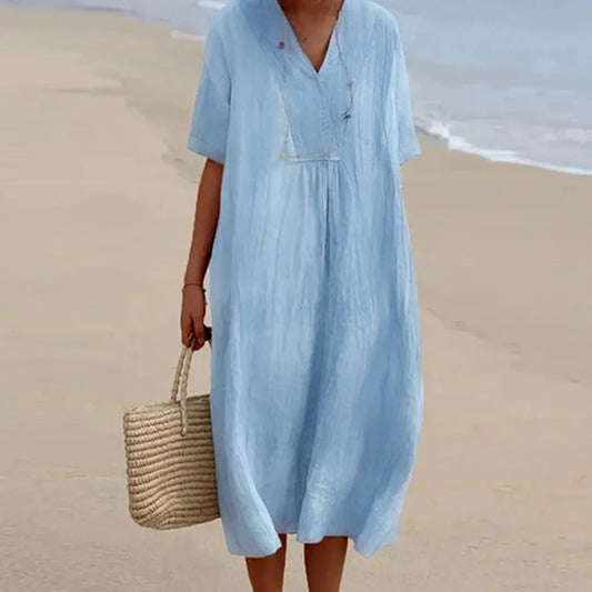 V-Neck Summer Dress for Women – Effortless & Stylish 0