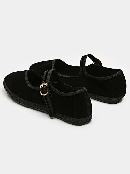 Velvet Ballet Flats for Women – Elegant & Comfortable Mary Jane Design