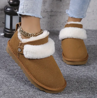 Velvet Slip-On Snow Boots for Women – Cozy & Stylish Comfort