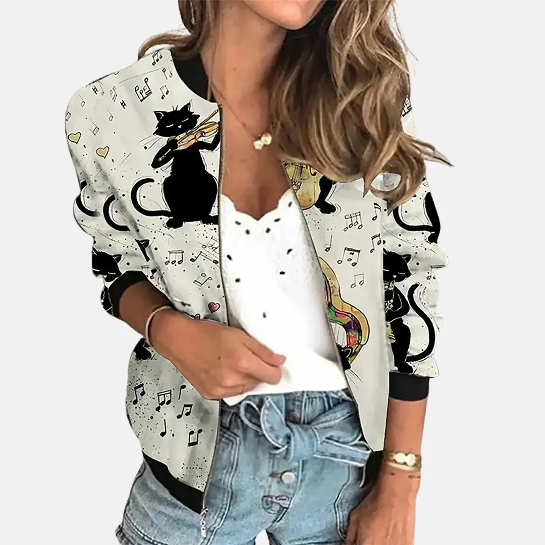 Vintage-Inspired Bomber Jacket for Women – Classic & Versatile-Caliboot