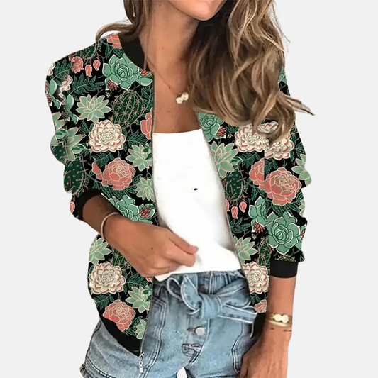 Vintage-Inspired Bomber Jacket for Women – Classic & Versatile-Caliboot