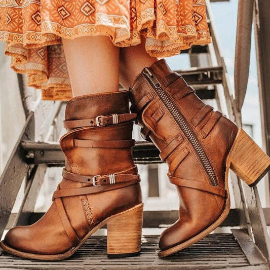 Vintage Mid-Calf Boots for Women – Chic & Comfortable Style