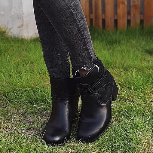 Vintage Lace-Up Ankle Boots for Women – Stylish & Comfortable