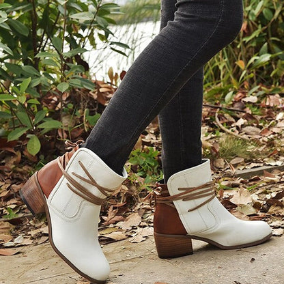 Vintage Lace-Up Ankle Boots for Women – Stylish & Comfortable