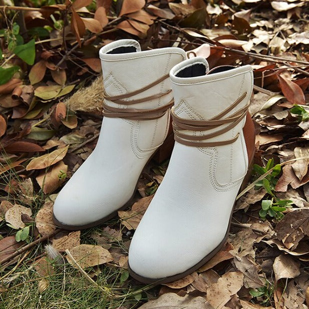 Vintage Lace-Up Ankle Boots for Women – Stylish & Comfortable