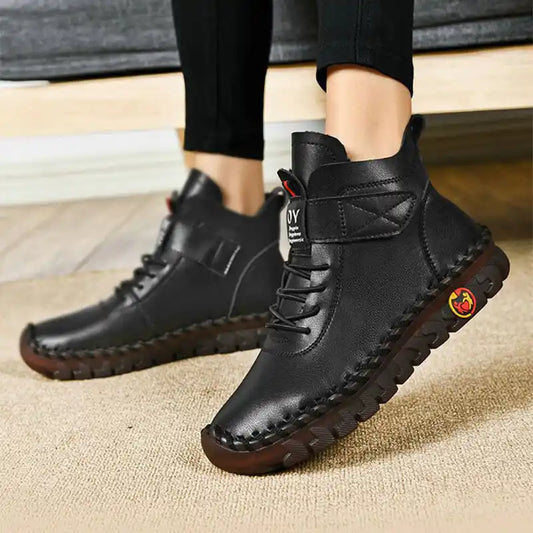 Waterproof Lace-Up Boots for Women – Warm & Stylish Comfort