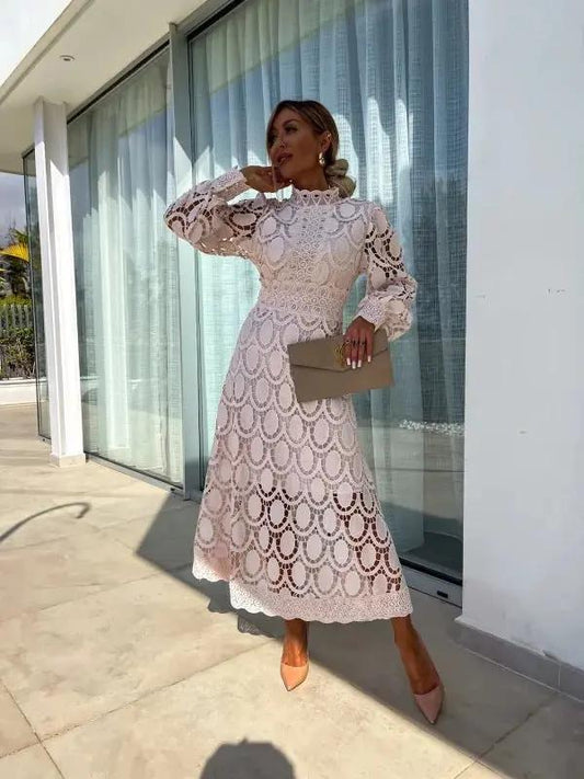 White Lace Dress for Women – Elegant & Airy Summer Style-Caliboot