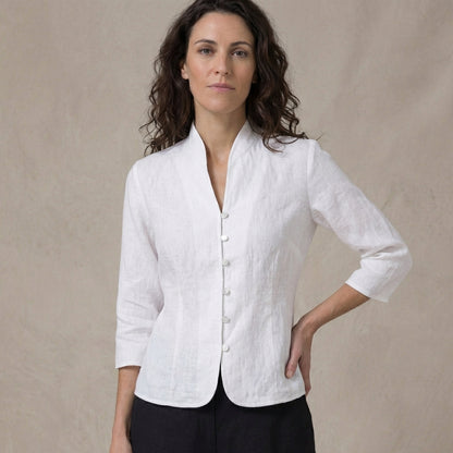 Structured Mandarin Blouse for Women – Elegant & Versatile