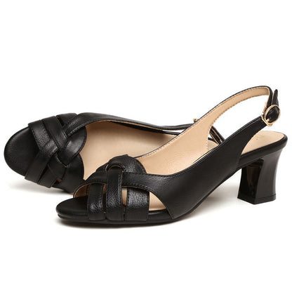 Woven Block High Heels for Women – Elegant & Comfortable