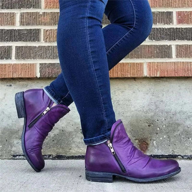 Zip-Up Black Ankle Boots for Women – Chic & Versatile Style