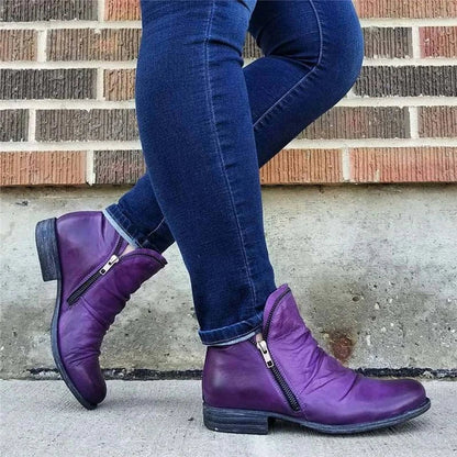 Zip-Up Black Ankle Boots for Women – Chic & Versatile Style