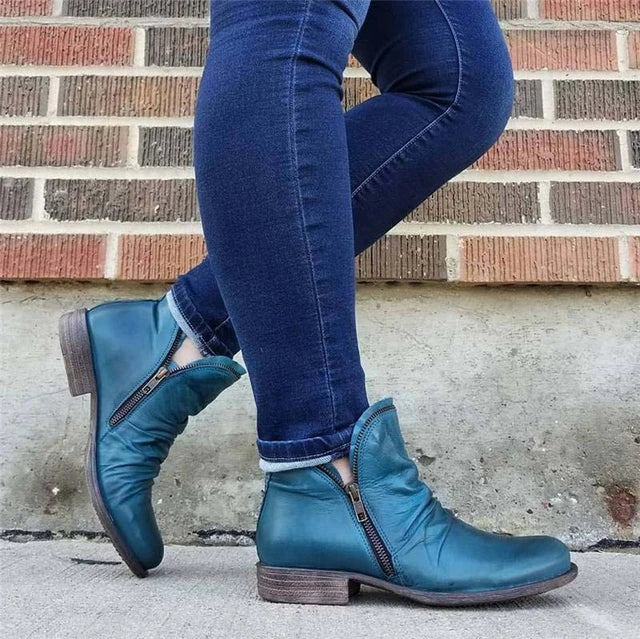 Zip-Up Black Ankle Boots for Women – Chic & Versatile Style