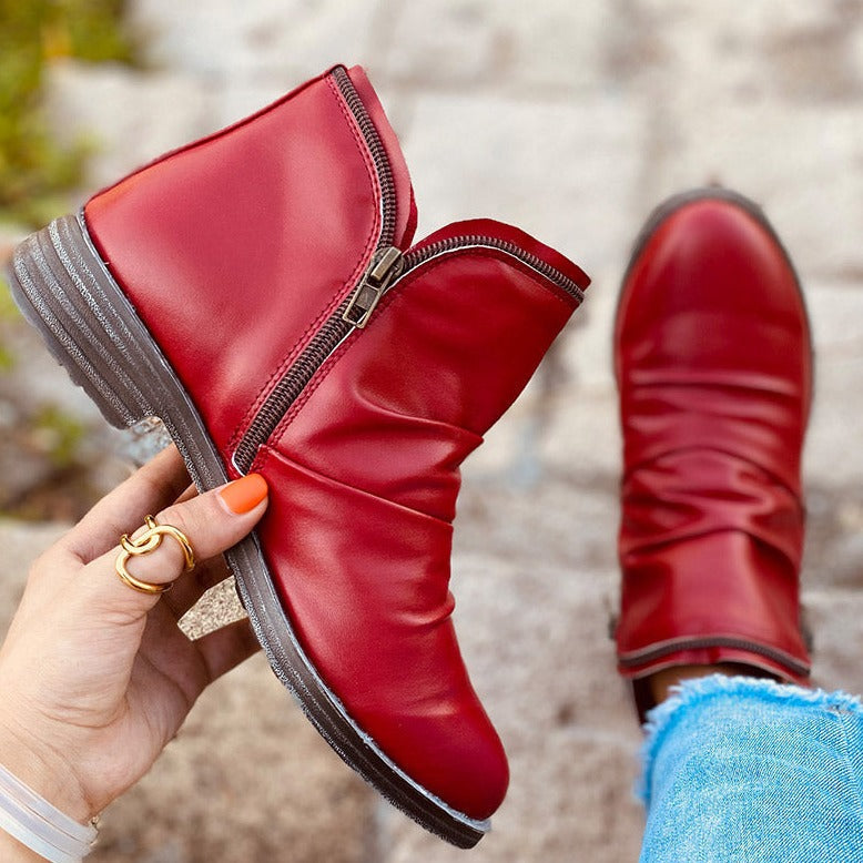 Zip-Up Black Ankle Boots for Women – Chic & Versatile Style