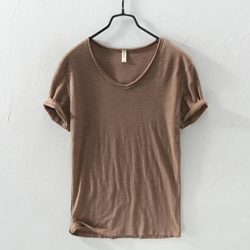 Elias - T-Shirt à Col V pour Hommes – Intemporel & Stylé
