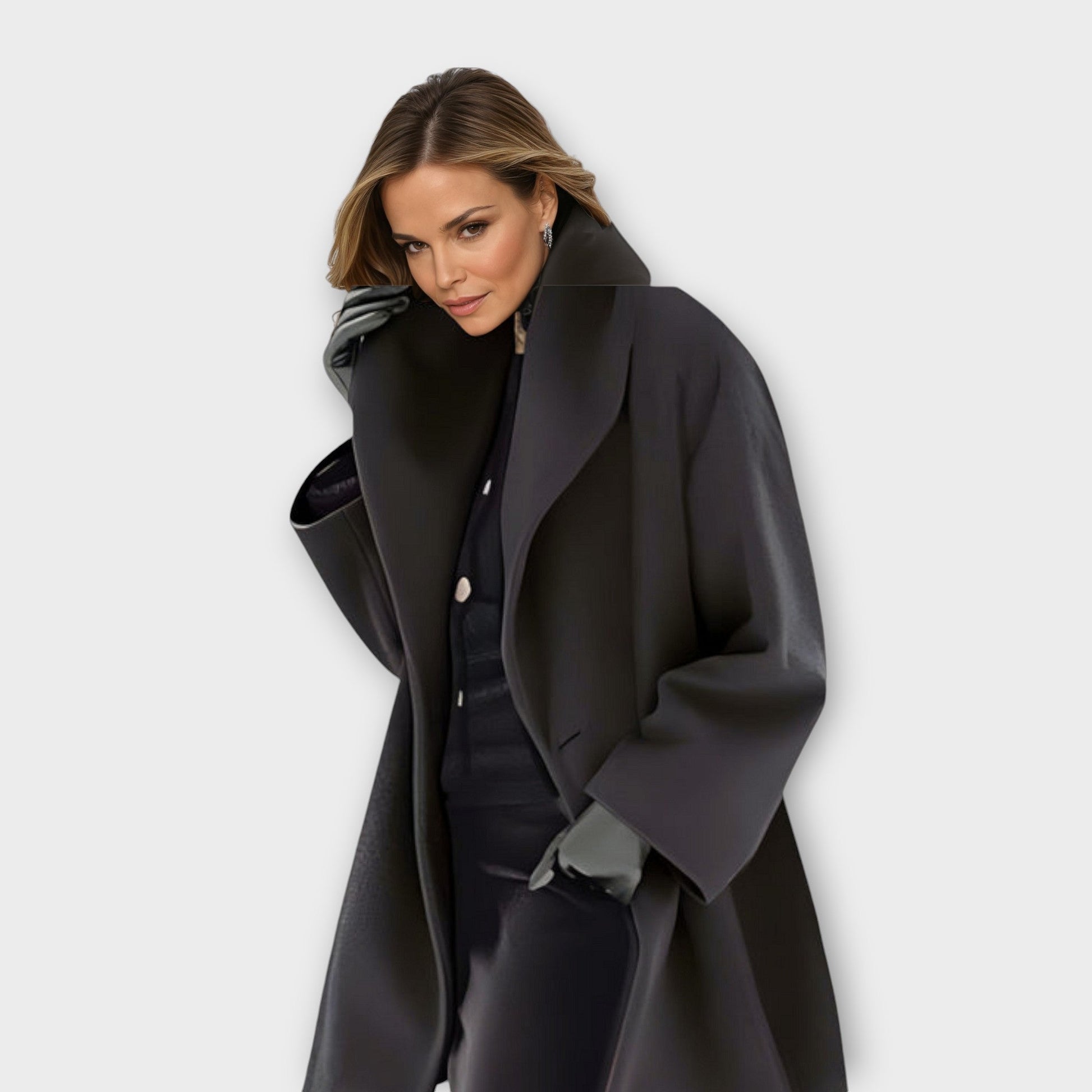 Maria | Oversized Winter Coat with Wide Collar for Women Caliboot