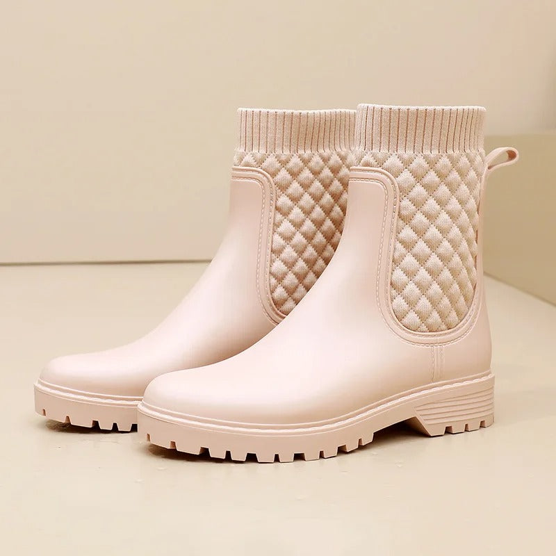 Emma | Women’s Trendy Knit-Side Ankle Boots Caliboot