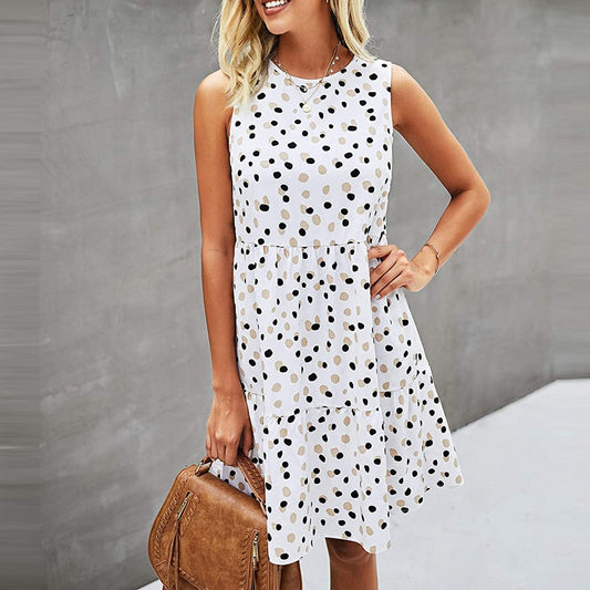 Camélia – Robe Trapèze à Pois pour Femmes – Légère & Tendance