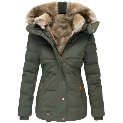 Gabrielle | Women’s Winter Puffer Jacket with Fur Hood Caliboot