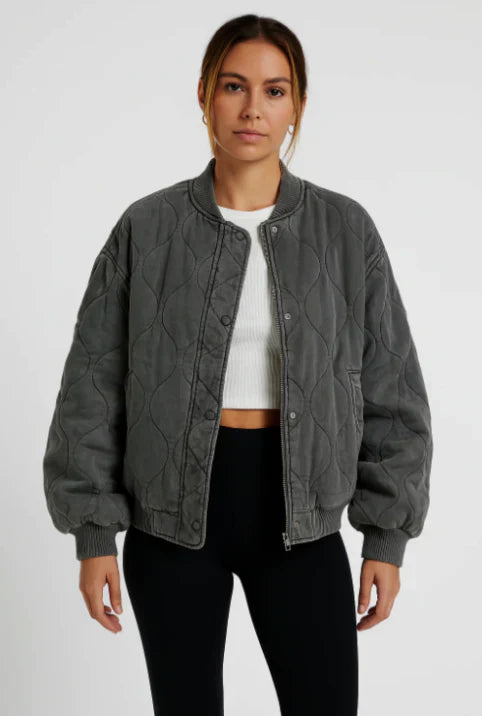 Samantha | Women’s Quilted Casual Winter Bomber Jacket Caliboot