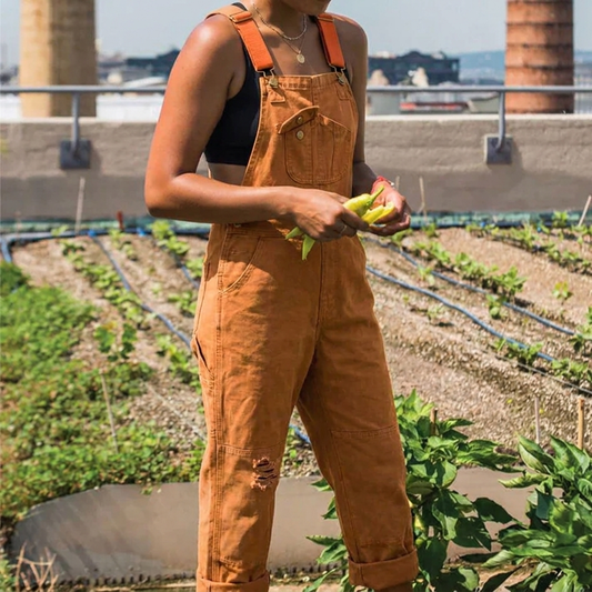 Relaxed Fit Full-Length Sleeveless Overalls for Women – Functional & Comfortable Design Caliboot