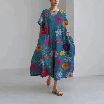 Florie – Robe à Imprimé Floral pour Femmes – Décontractée & Élégante