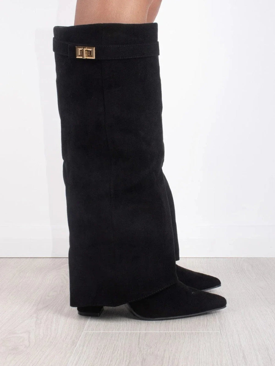 Emily | Women’s Leather Thigh-High Boots with Buckle Caliboot