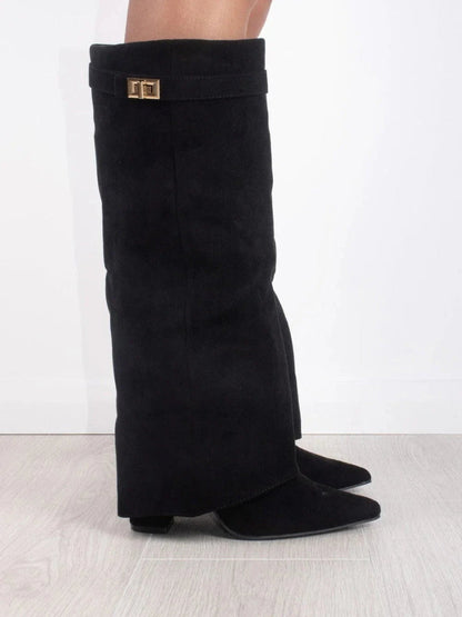Emily | Women’s Leather Thigh-High Boots with Buckle Caliboot